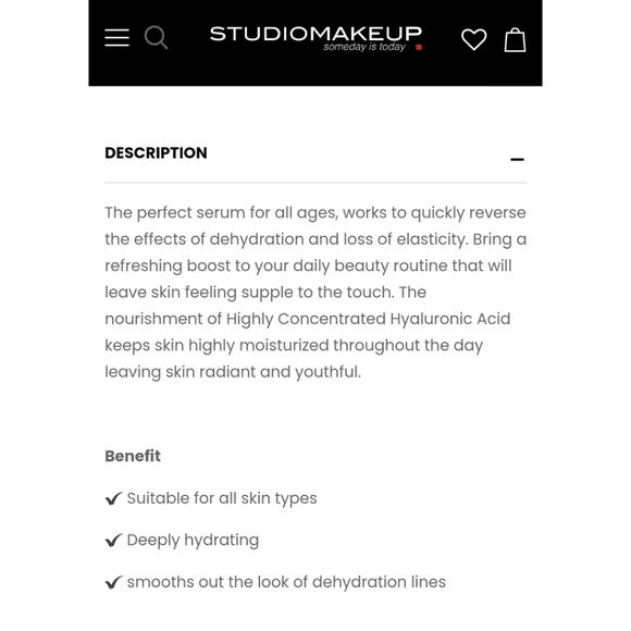 NEW- Studio Makeup Hyaluronic Acid Serum - Picture 5 of 8